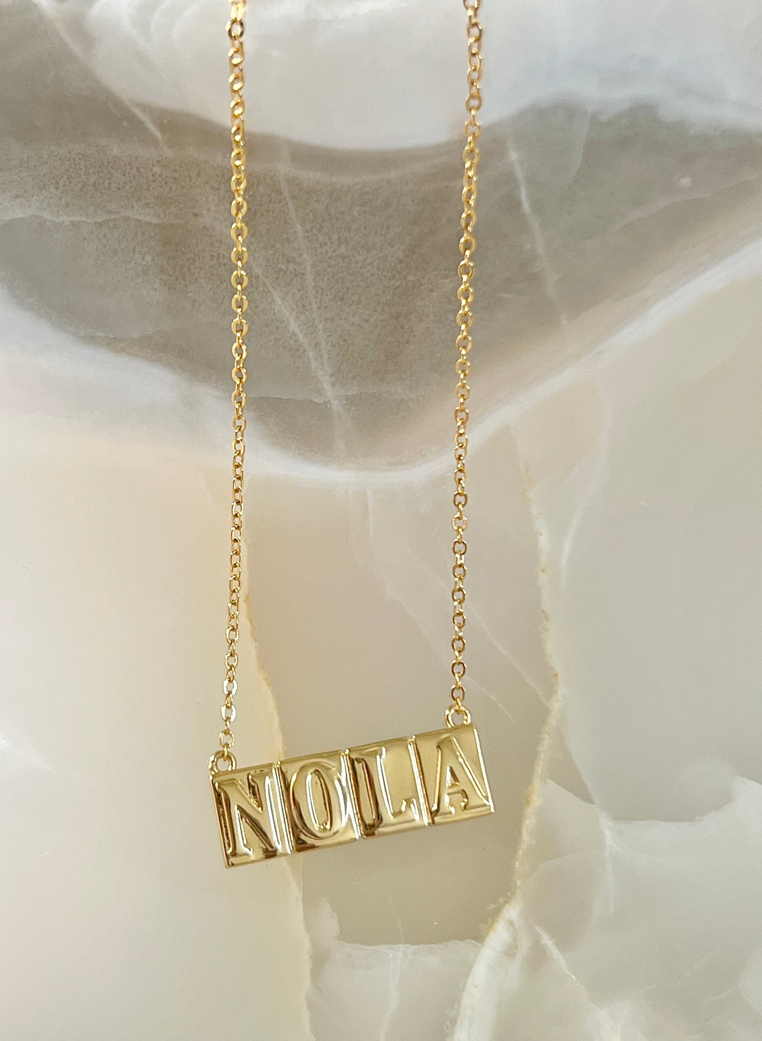 Nola street tile necklace