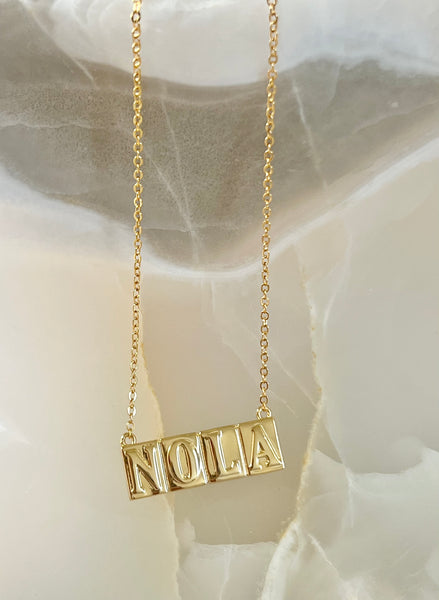 Nola street tile necklace