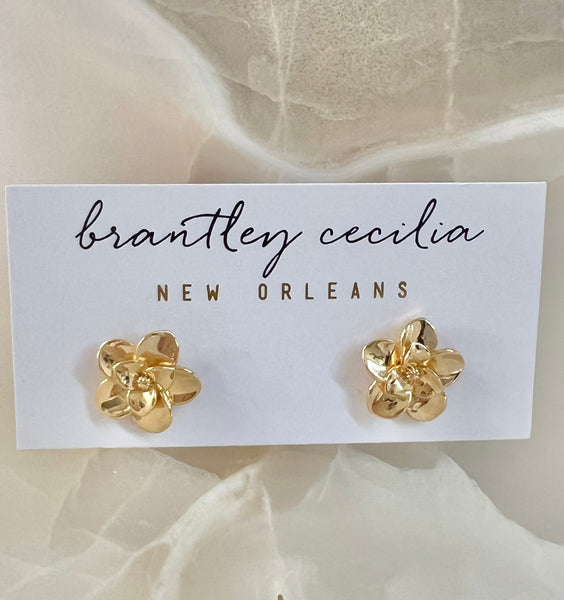 Magnolia post earring
