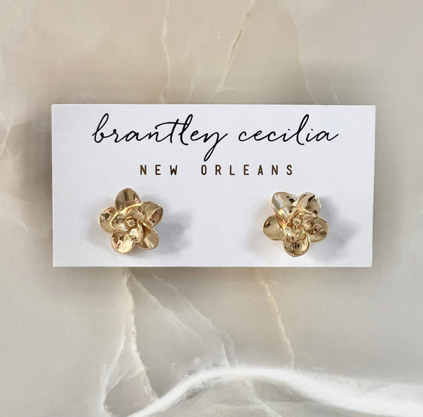 Magnolia post earring