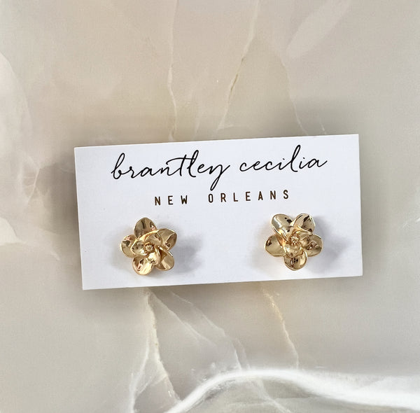 Magnolia post earring