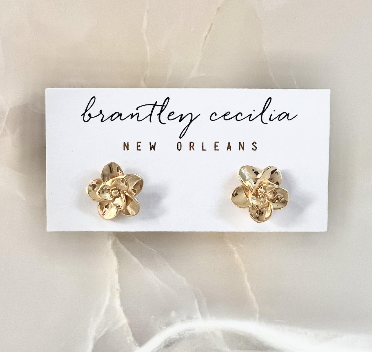 Magnolia post earring
