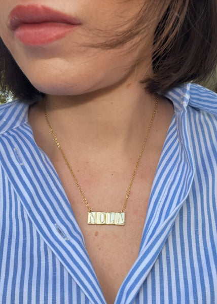 Nola street tile necklace