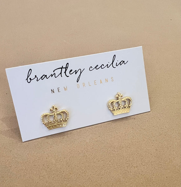 King Crown post earrings
