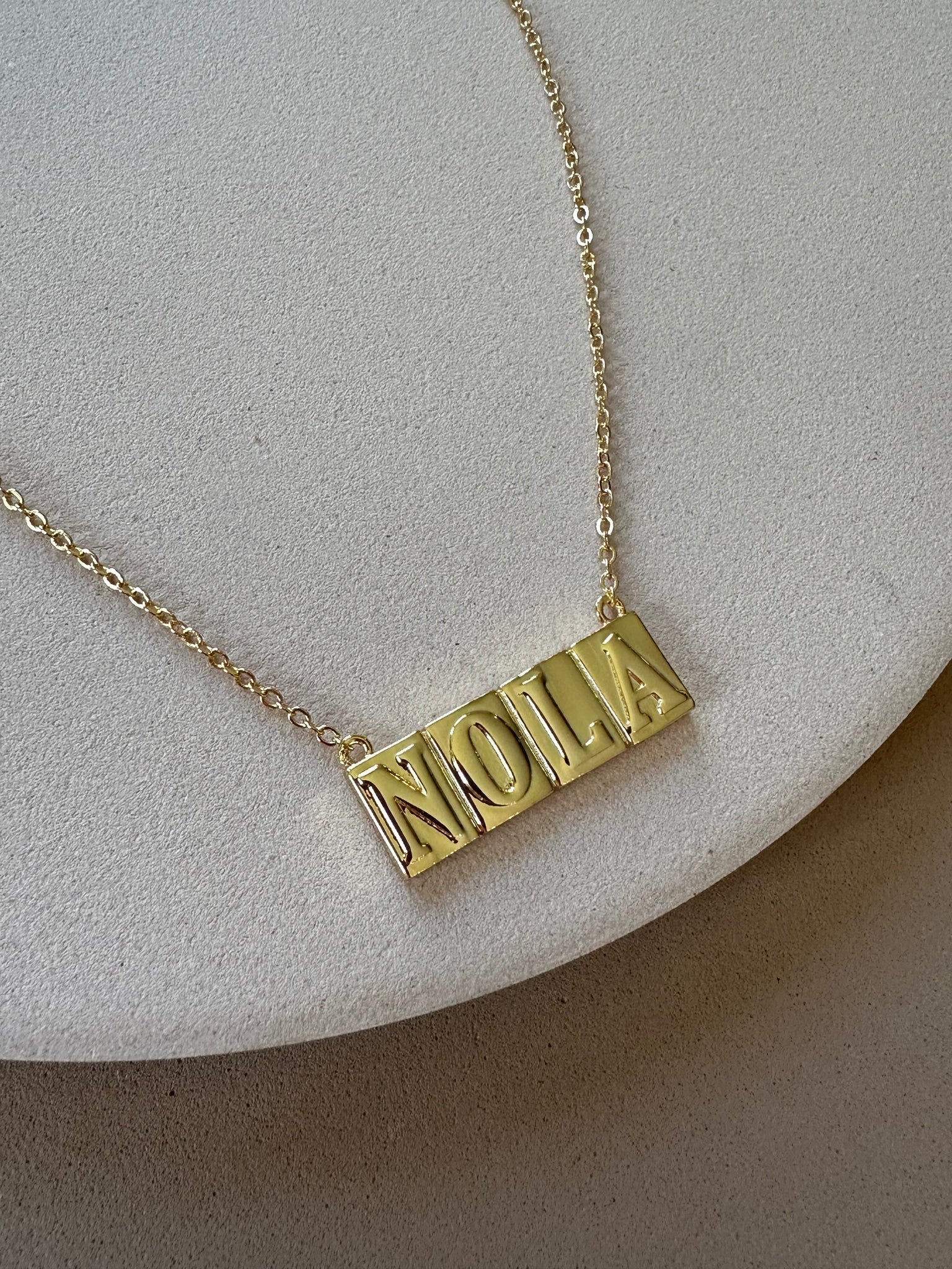 Nola street tile necklace