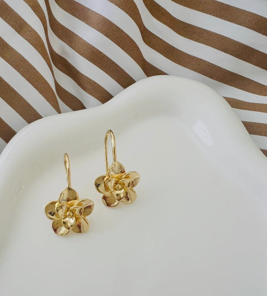 Magnolia hook earrings