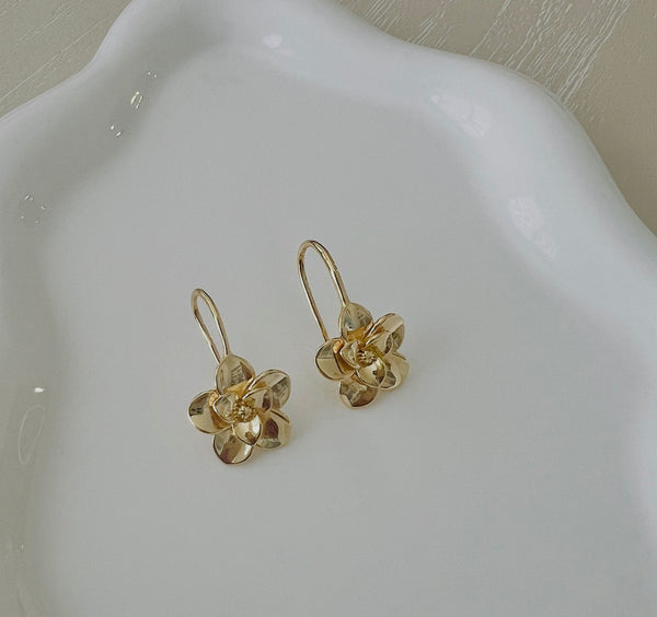 Magnolia hook earrings